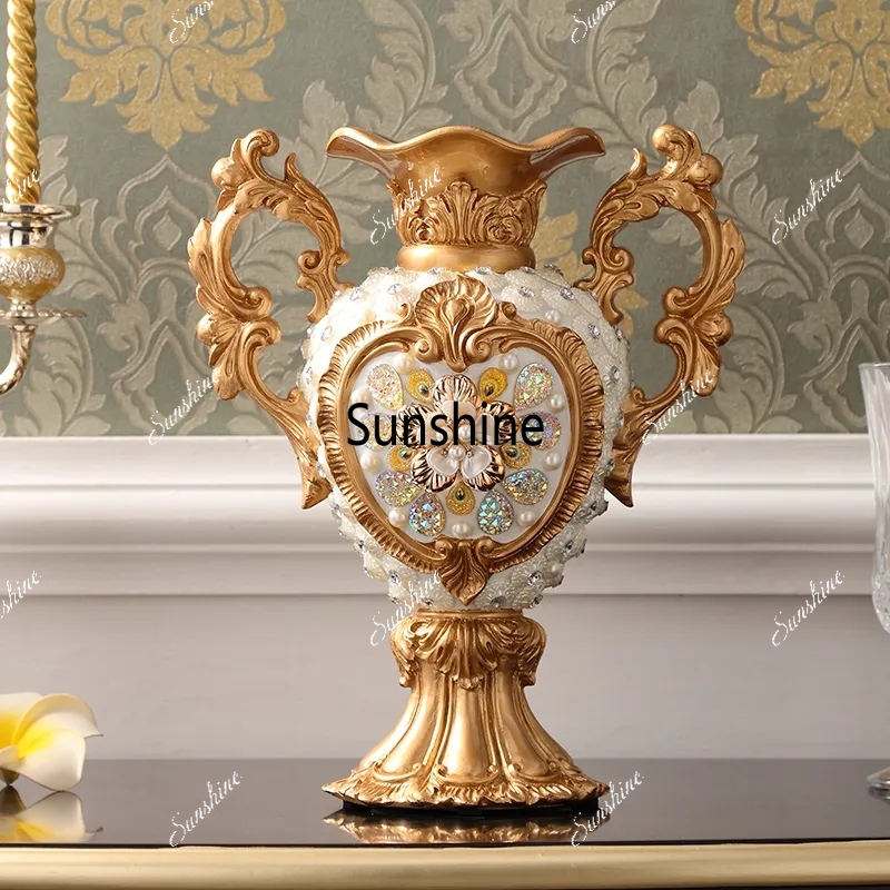 Resin Art Wedding Gift - Europäischen Luxus Palace Harz Vase Ornamente