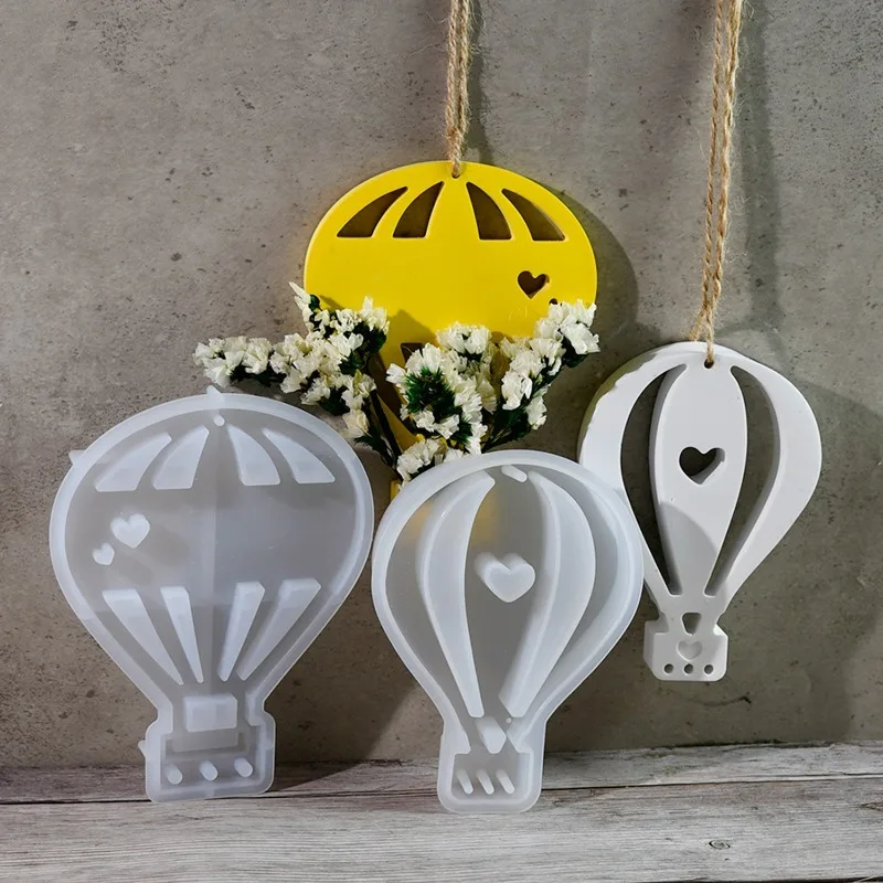 Resin Art Heat Gun - Romantische Heißluftballon-Blumenarrangement-Ornament-Silikonform für DIY Gips Handgemachte