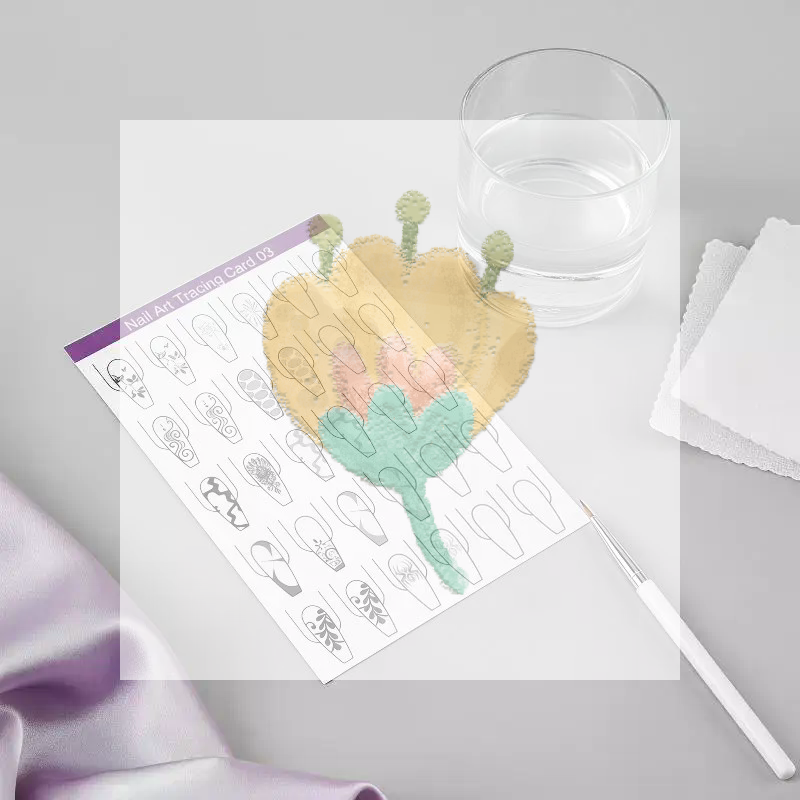 Resin Art Training - Nail-Art-Linien-Übungspapier, 10 Stück, wiederverwendbare Zeichenvorlage, Lernbuch