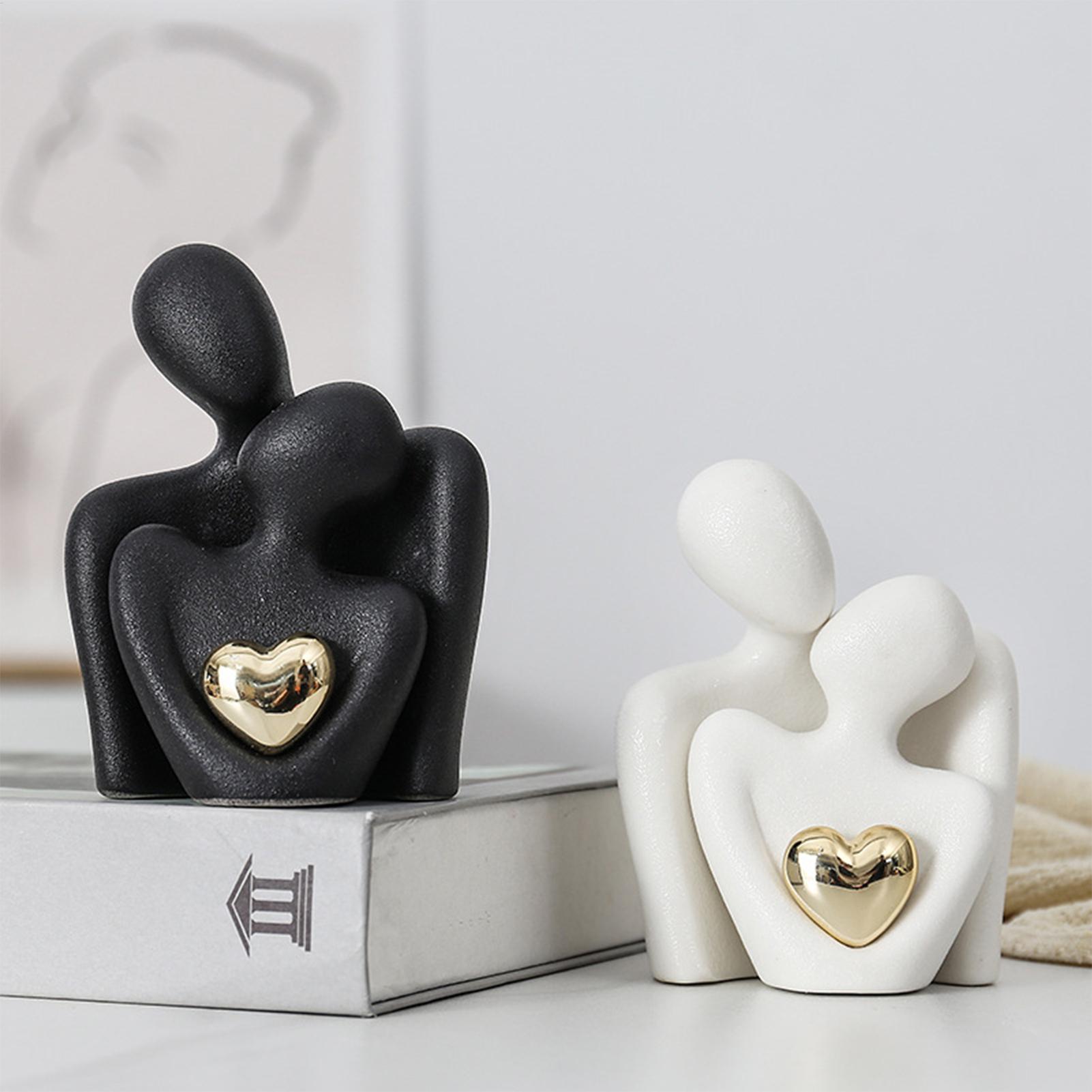 Resin Art Materials Wholesale - Liebespaar-Umarmungsfigur aus Keramik, Abstrakte Moderne Skulptur,