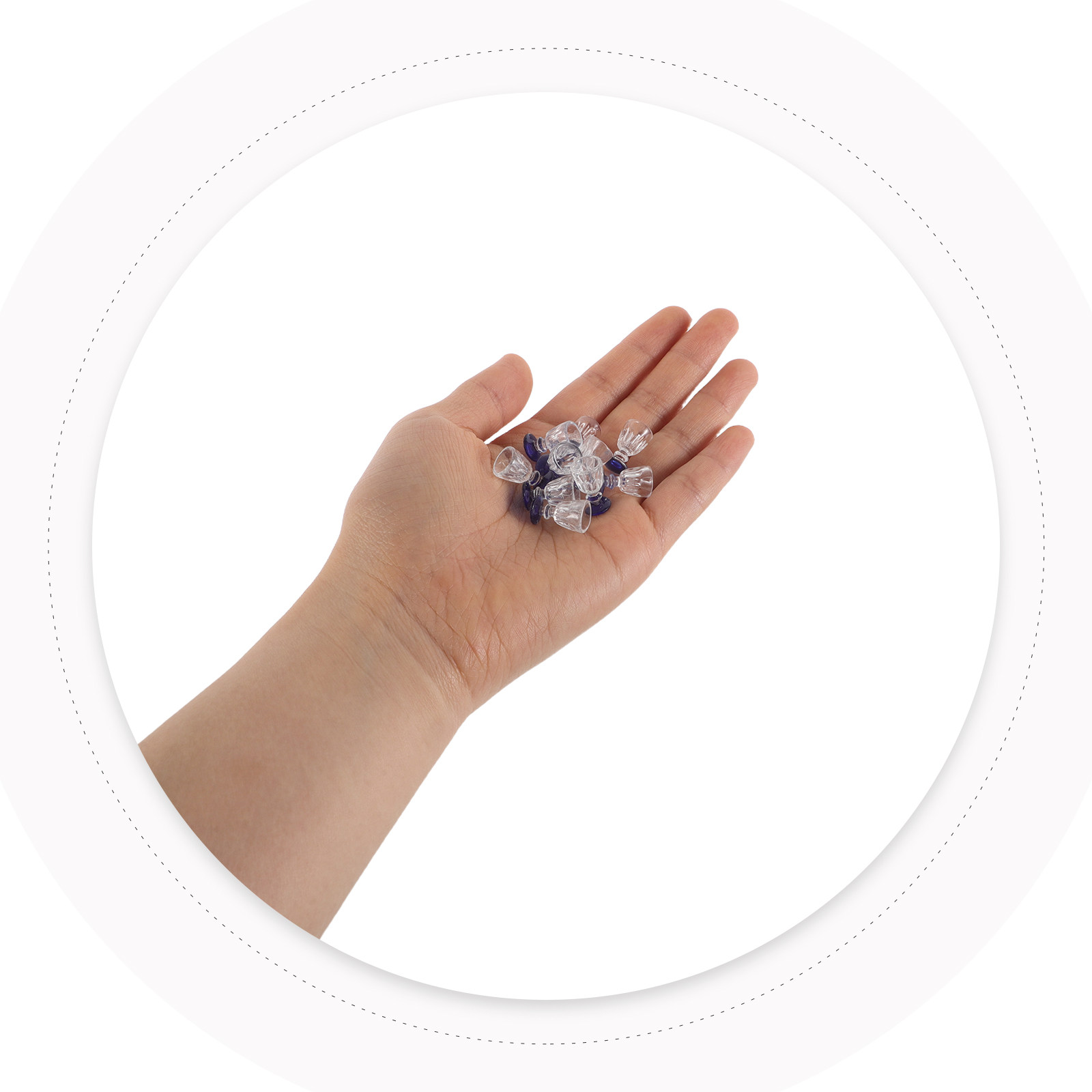 Resin Artist - 15 Stück künstlerische Miniatur-Weingläser mit blauem