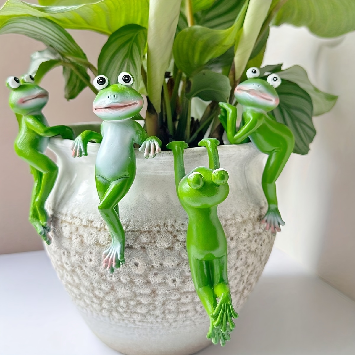 Resin Art Design - 1 Stück Cartoon-Frosch-Statue, Kunstornament zum Aufhängen