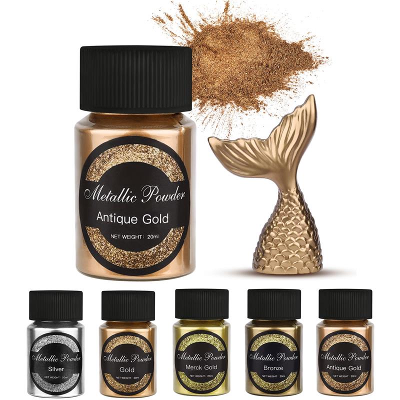 Resin Dye Opaque - 20 ml schimmerndes Metallic-Gold-Silber-Farbpigment, Perlglanz-Farbstoff, Perlenpigment-Farbstoff,
