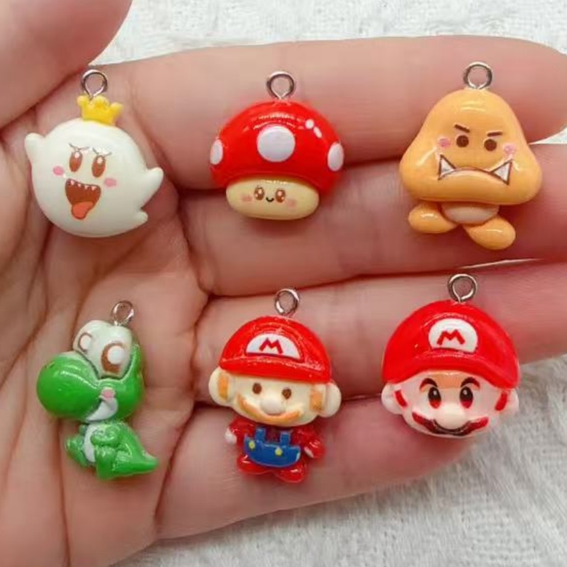 Resin Art Store - 10 Stück Cartoon-Anhänger aus Kunstharz, DIY-Schmuckherstellung,