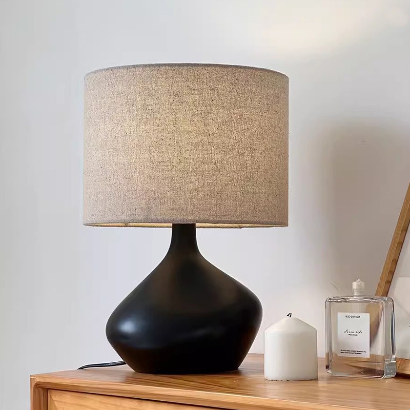 Resin Art On Wood - Japanischer Minimalistischer Nachttischlampe im Antik-Stil für