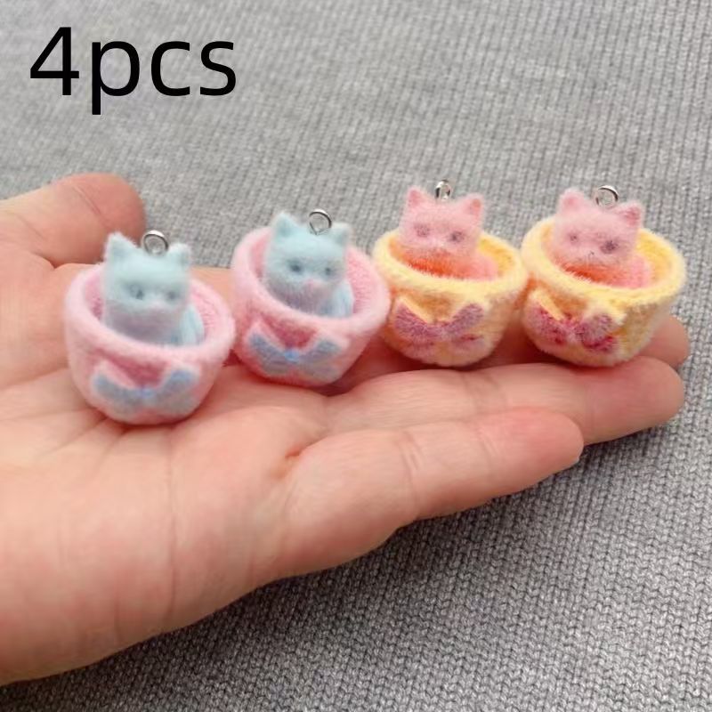 4 Stück 3D-Plüsch-Katzenanhäng – Resin Art Store Bewertung und Preis