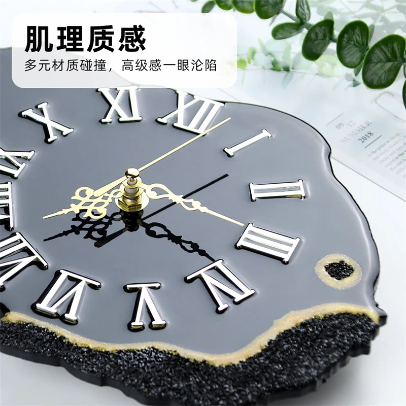 Schwarze Kristall-Chip-Uhr mit – Resin Art Clock Bewertung und Preis