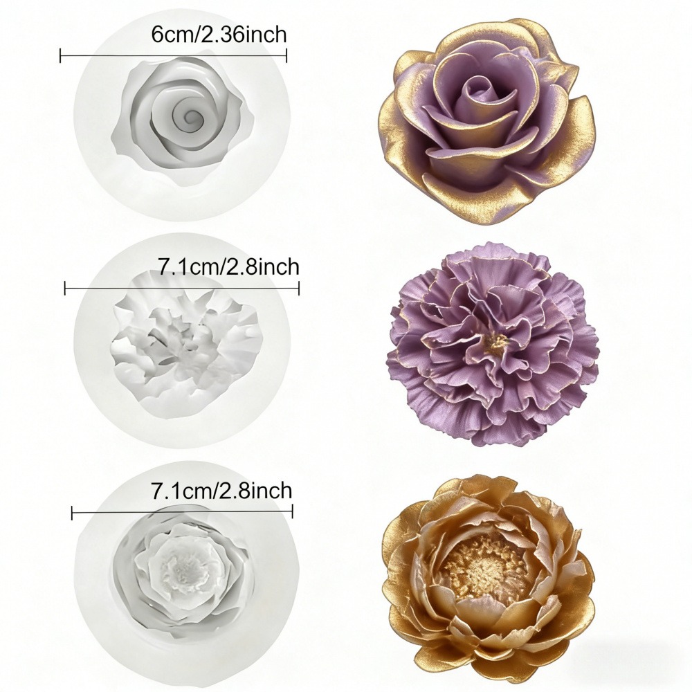 3-teilige Silikonformen für Ro – Resin Art Wedding Gift Bewertung und Preis