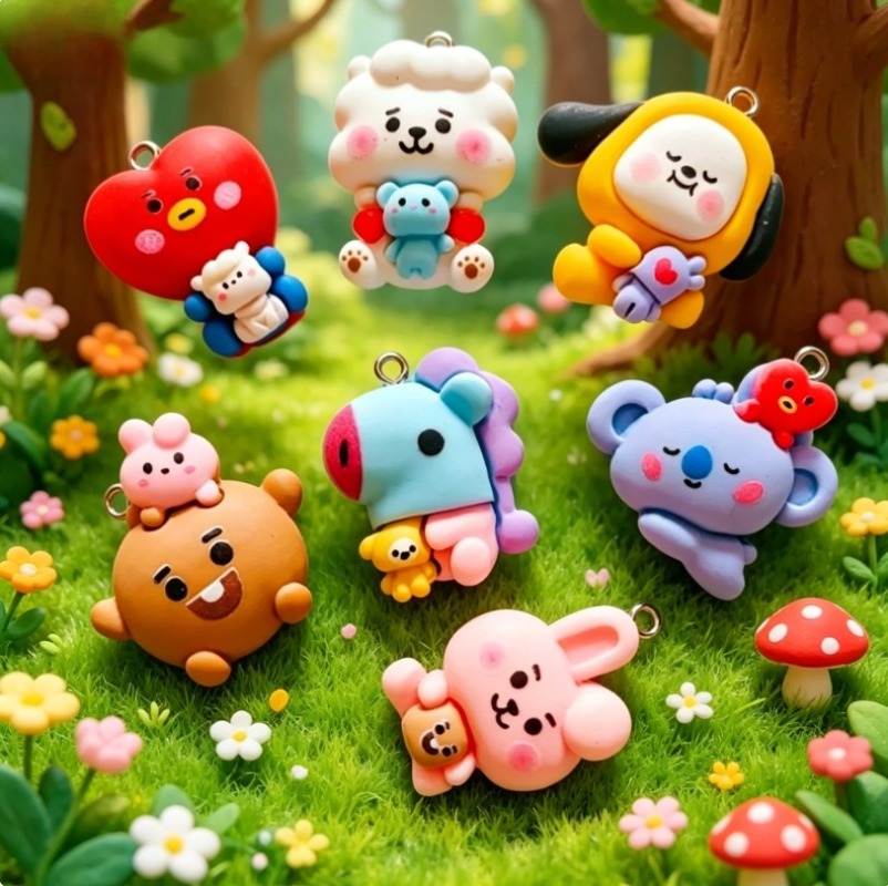 7 Stück BT21 Harz-Cartoon-Anhä – Resin Art Store Bewertung und Preis