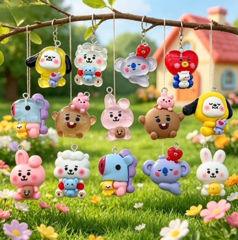 7 Stück BT21 Harz-Cartoon-Anhä – Resin Art Store Bewertung und Preis