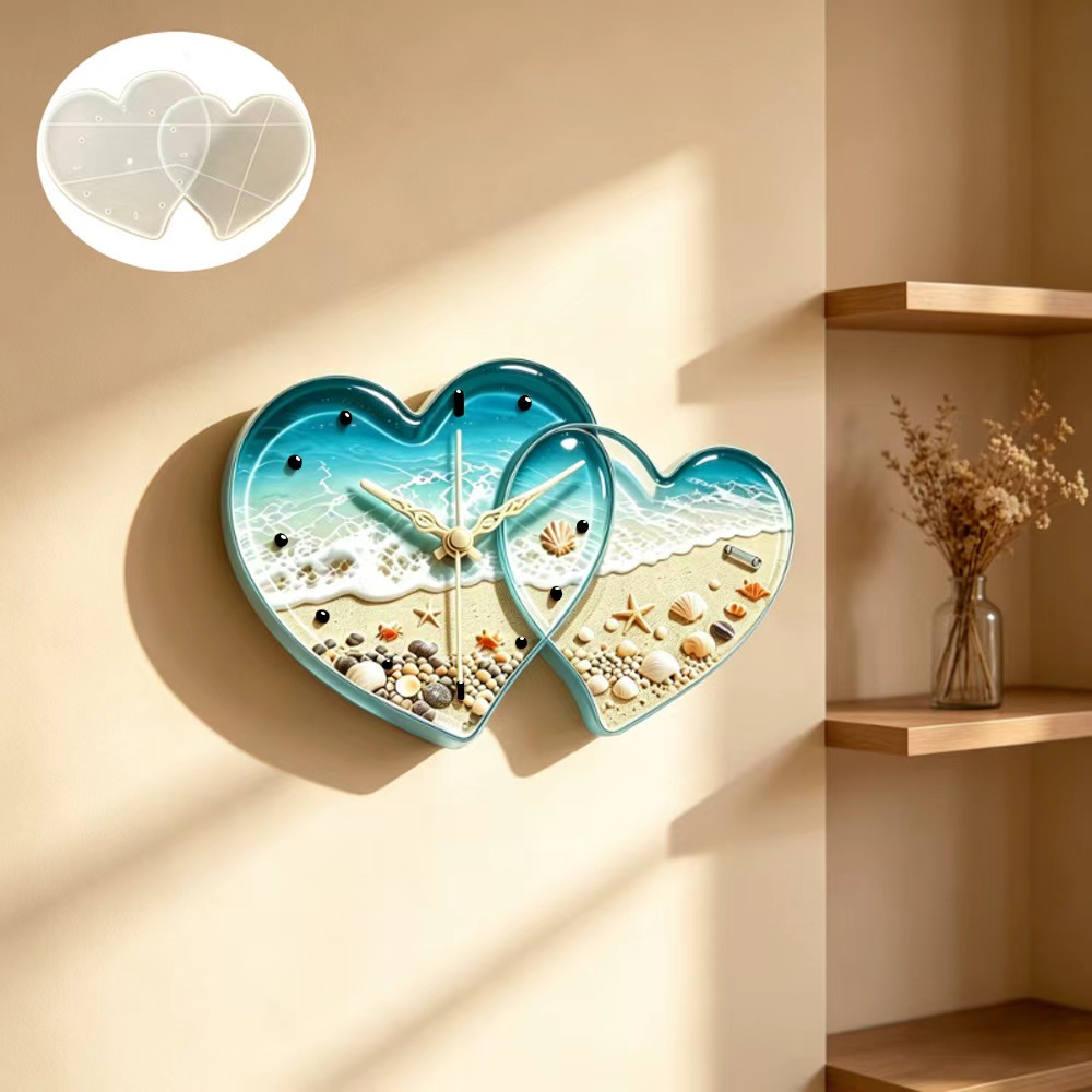 Herzförmige Uhr aus Harz-Silik – Resin Art Clock Bewertung und Preis