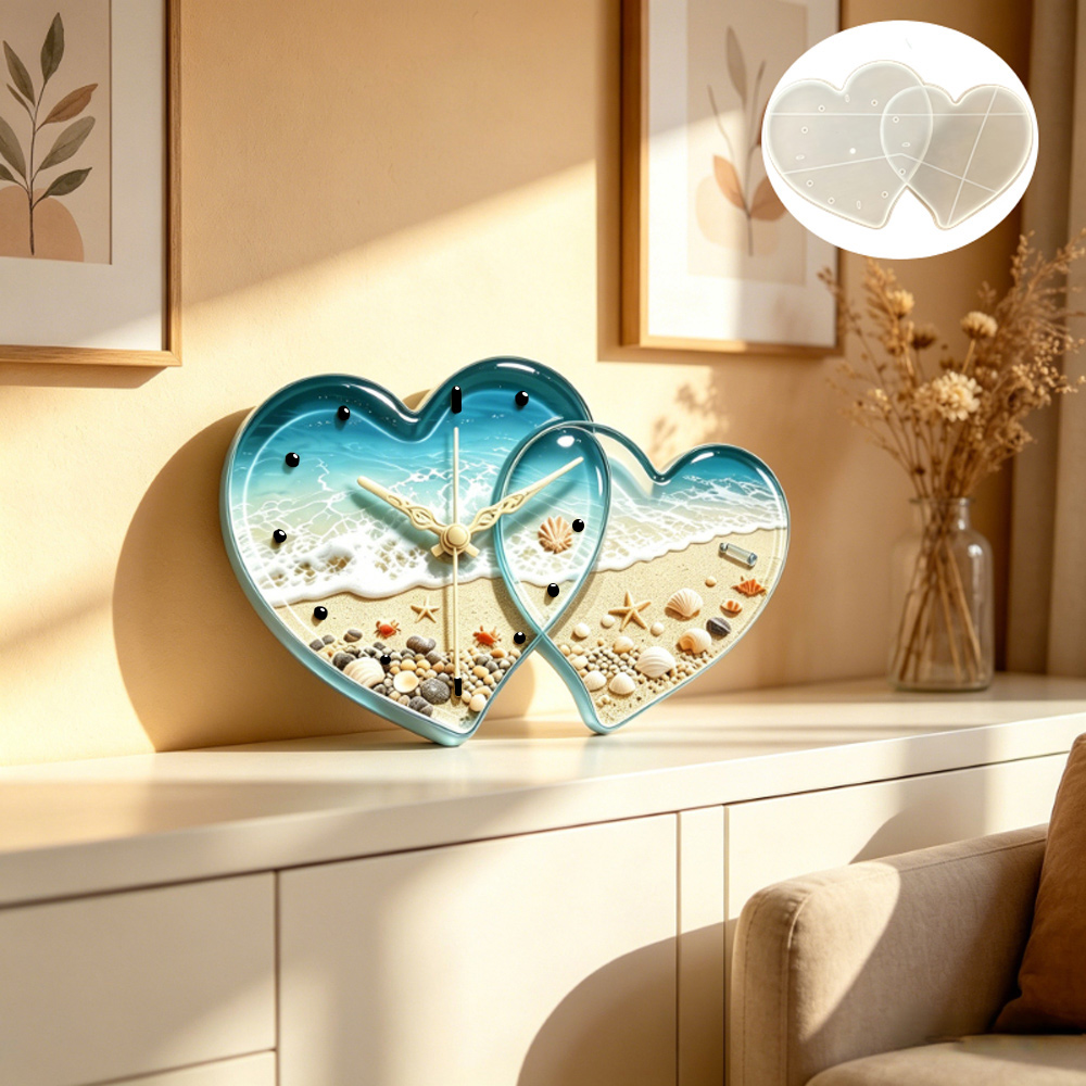 Herzförmige Uhr aus Harz-Silik – Resin Art Clock Bewertung und Preis